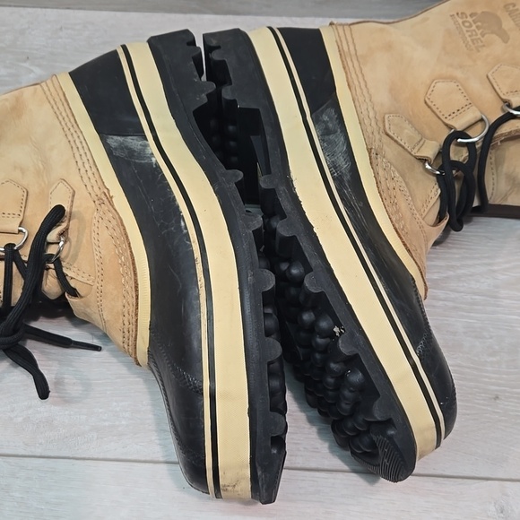 Vintage Men Sorel JEE Insulated Line Caribou Leather Waterproof Boots Shoes Sz 9 main image 4